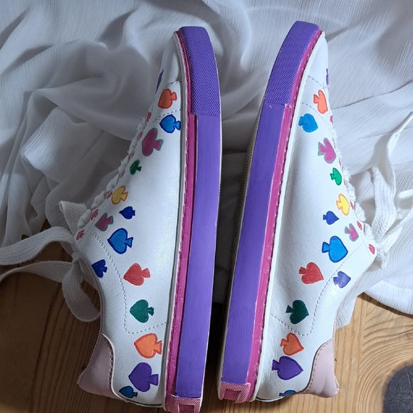 Hand Painted Pink and Green Sneakers - Picture 10 of 14